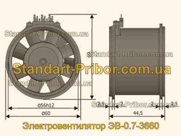 ЭВ-0.7-3660 электровентилятор  - фотография 1.
